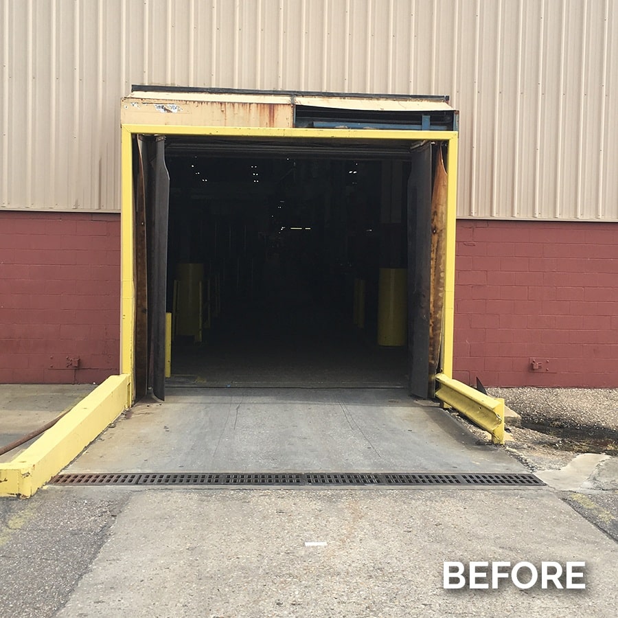 loading dock door before photo